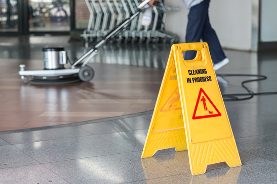 cleaning in progress sign