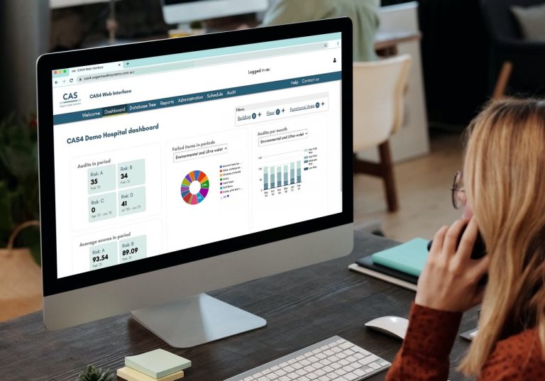 Person viewing CAS4 dashboard showing cleaning audit information for their site.